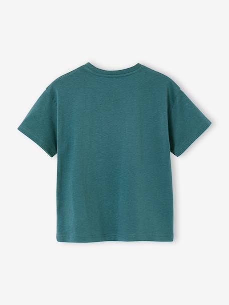 T-shirt voor jongens met een speels motief blauwgroen+oceaanblauw+rozenhout - vertbaudet enfant 