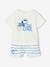 Babyset t-shirt en short blauw, gestreept - vertbaudet enfant 