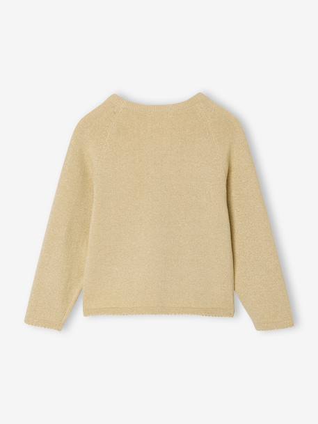 Meisjesvest met ruches ecru+goudbeige+groen - vertbaudet enfant 