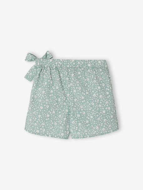Bedrukt broekrokje voor meisjes blauwgroen+ecru - vertbaudet enfant 