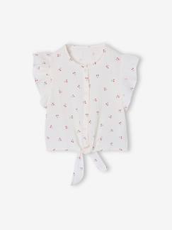 -Blouse voor meisjes met mouwen met ruches