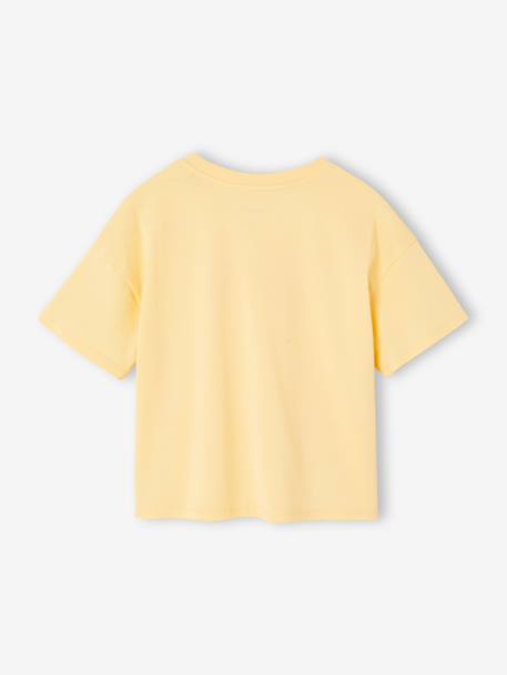 Bedrukt meisjesshirt met korte mouwen antraciet+beige+lichtgeel+zandbeige - vertbaudet enfant 