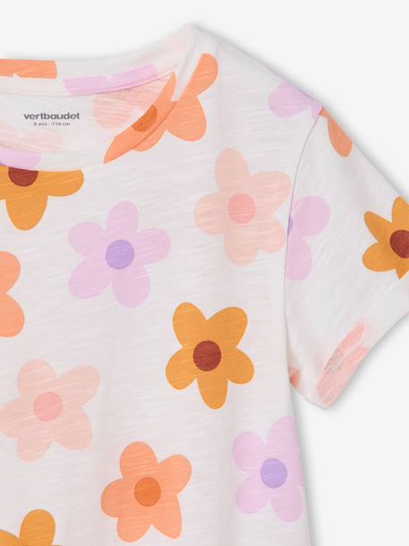 Meisjesjurk met print beige, bedrukt+groen, bedrukt+groengrijs+meerkleurig - vertbaudet enfant 