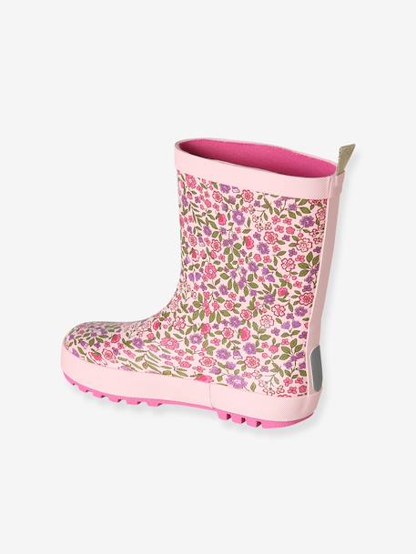 Rubberen regenlaarzen met print voor kinderen, kleutercollectie blauw, bedrukt+veel roze - vertbaudet enfant 
