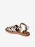 Kindersandalen van leer met klittenband, collectie kleuterschool ecru+goud - vertbaudet enfant 