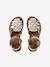 Kindersandalen van leer met klittenband, collectie kleuterschool ecru+goud - vertbaudet enfant 