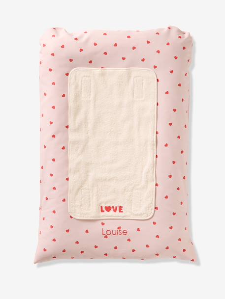 Luiermatras + 2 verschoonmatjes MON COEUR roze, bedrukt - vertbaudet enfant 