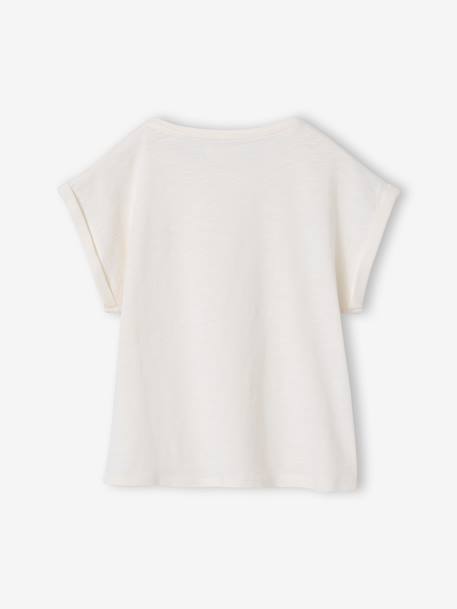 T-shirt meisjes sportkleding ecru+saliegroen - vertbaudet enfant 
