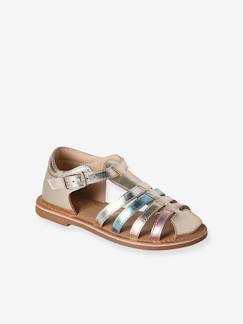 Schoenen-Kindersandalen leer met gesp