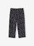 Driekwartsbroek voor meisjes met bloemenprint in katoengaas antraciet+blauw - vertbaudet enfant 