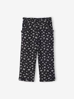 -Driekwartsbroek voor meisjes met bloemenprint in katoengaas