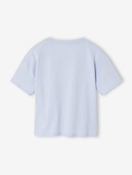 T-shirt meisjes met REINE DES NEIGES mouwen hemelsblauw - vertbaudet enfant 