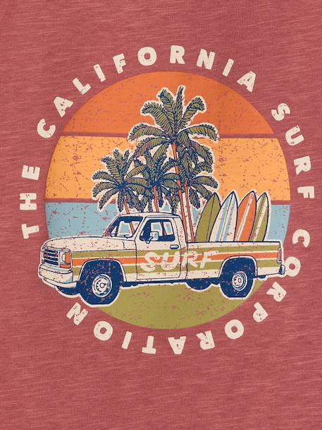 Bedrukt hemdje 'California' ecru+rozenhout - vertbaudet enfant 