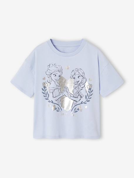 T-shirt meisjes met REINE DES NEIGES mouwen hemelsblauw - vertbaudet enfant 