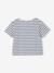 T-shirt voor meisjes met een sierlijke strikdetail blauw, gestreept+ecru+rood - vertbaudet enfant 
