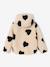 Sherpa vest met capuchon en bloemenprint voor meisjes ecru+vanille+zachtpaars - vertbaudet enfant 