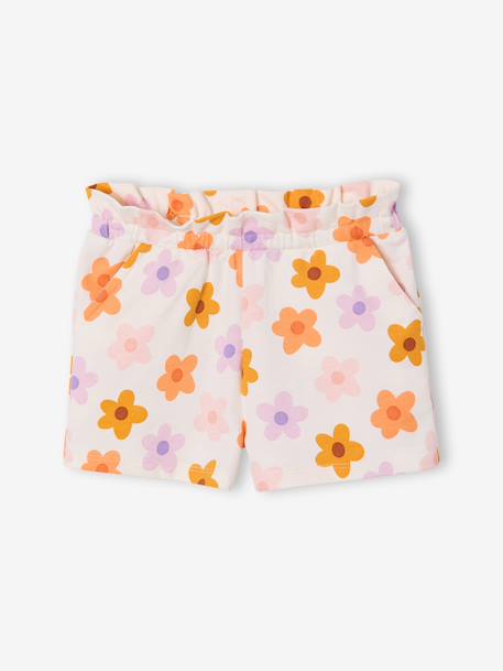 Set van 2 meisjesshorts blauwgroen+mandarijn+marineblauw - vertbaudet enfant 