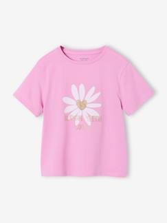 Meisje-T-shirt, souspull-T-shirt voor meisjes met print en korte mouwen