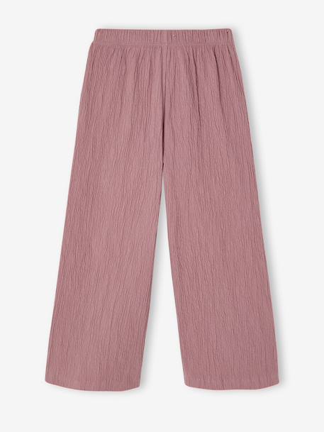 Wijde legging met golvend effect voor meisjes koraal+saliegroen+wit, bedrukt+zachtpaars - vertbaudet enfant 