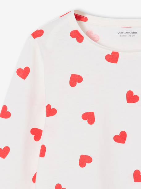 Set van 3 BASICS meisjesshirts met lange mouwen antraciet+ecru+grijsblauw+indigoblauw+koraal+rozen+zachtpaars - vertbaudet enfant 