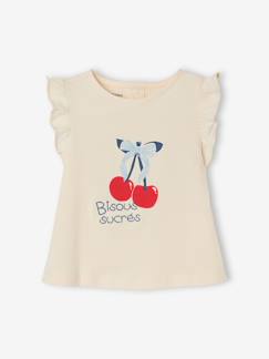 Baby-T-shirt, souspull-T-shirt babymeisje met fantasiepatroon van biologisch katoen