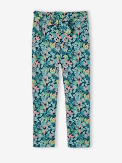 -Driekwartmeisjesbroek voor meisjes met bloemenprint