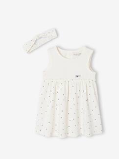 -Jurk met bijpassende haarband babymeisje