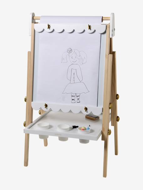 Vouwbaar bord, in 3 hoogtes verstelbaar meerkleurig+Roze+wit - vertbaudet enfant 