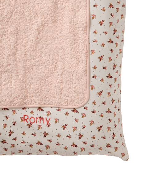 Personaliseerbare aankleedkussenhoes HANOÏ beige, bedrukt+ecru / bladgroen+meerkleurig+saliegroen - vertbaudet enfant 
