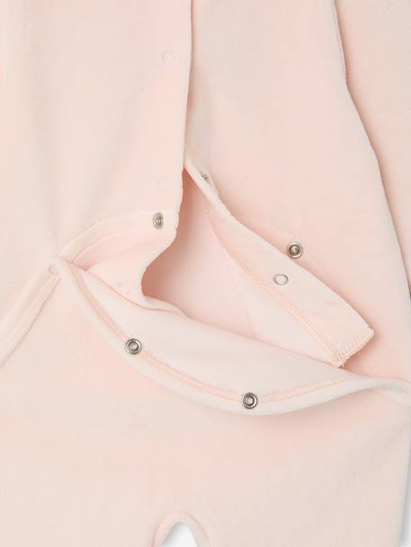 Set van 2 pyjama's baby meisjes fluweel / velours rozen - vertbaudet enfant 