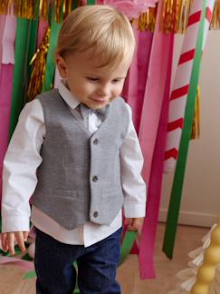 -Babyset voor jongens met hemd, vlinderdas en vest