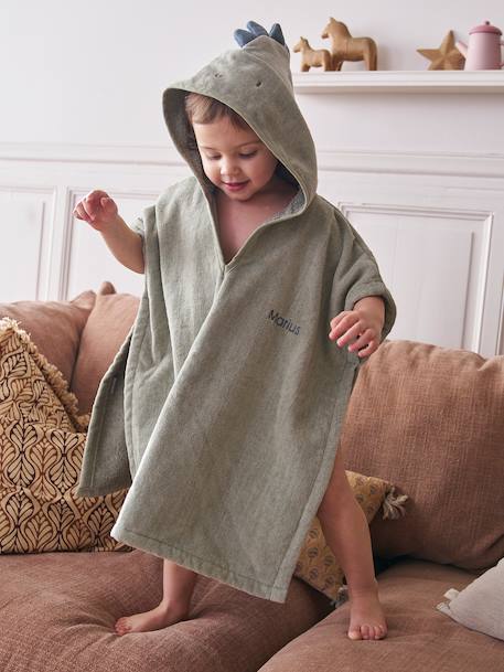 Badponcho baby personaliseerbaar Animal abrikoos+beige+lichtroze+okergeel+olijf - vertbaudet enfant 