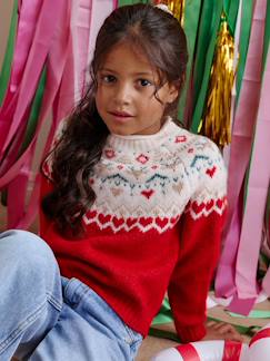 -Jacquard trui voor meisjes met kerstthema