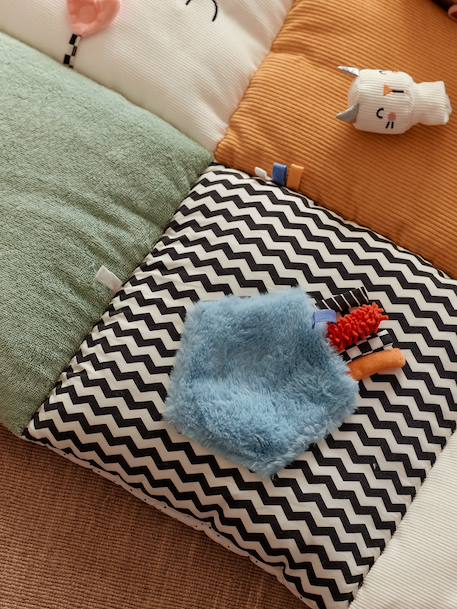 Zacht speelkleed CROQUE LA VIE beige+ecru+meerkleurig+rood+sinaasappel+smaragdgroen - vertbaudet enfant 