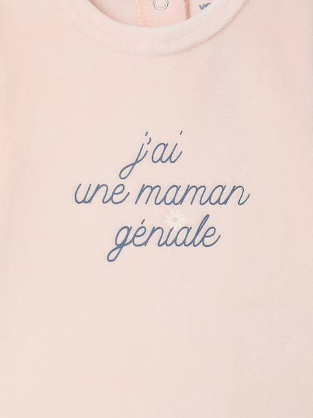 Set van 2 pyjama's baby meisjes fluweel / velours rozen - vertbaudet enfant 