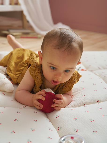 Zacht speelkleed CROQUE LA VIE beige+ecru+rood+sinaasappel+zwart - vertbaudet enfant 