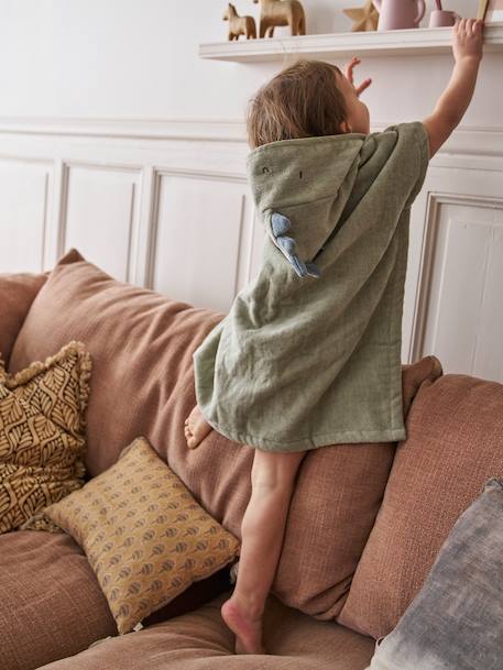 Badponcho baby personaliseerbaar Animal abrikoos+beige+lichtroze+okergeel+olijf - vertbaudet enfant 