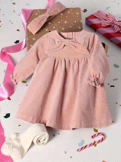 -Babyset voor babymeisjes, jurk, heupband, panty's, geschenkdoos voor Kerstmis