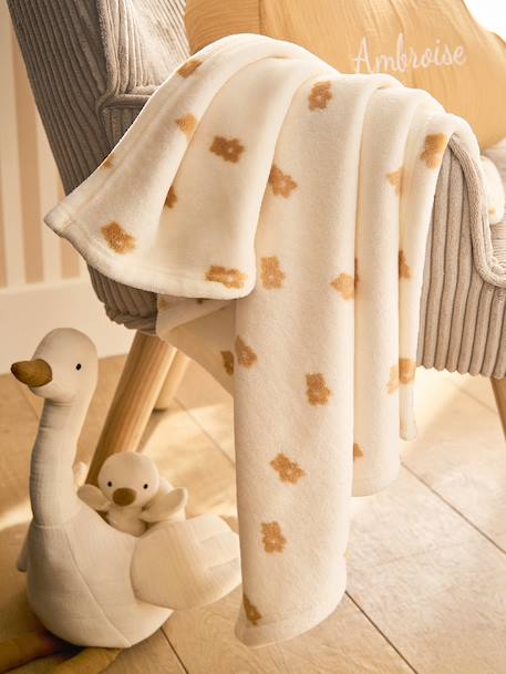 Bedrukte fleece deken. bruin, bedrukt+meerkleurig+rood, bedrukt+wit, bedrukt - vertbaudet enfant 