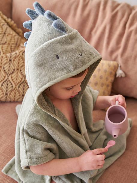 Badponcho baby personaliseerbaar Animal abrikoos+beige+lichtroze+okergeel+olijf - vertbaudet enfant 
