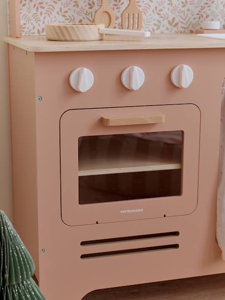 Houten keukentje met accessoires van FSC®-hout ecru+rozen+saliegroen - vertbaudet enfant 