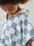 Gepersonaliseerde bad-/strandponcho voor kinderen, met gerecycled katoen blauw, geruit+lila+mintgroen - vertbaudet enfant 