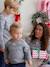 Kersttrui jacquard voor jongens familie capsule gemêleerd grijs - vertbaudet enfant 