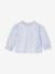Meisjesblouse met ruches van Engels borduurwerk hemelsblauw+snoepjesroze+wit - vertbaudet enfant 