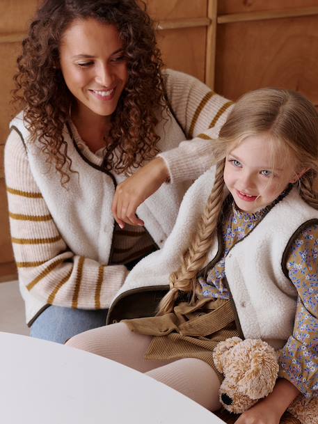 Omkeerbaar vestje kindercapsule familie ecru - vertbaudet enfant 