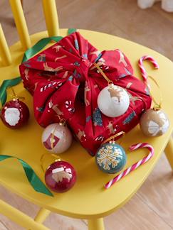 Linnengoed en decoratie-Set van 6 kerstballen in 3D