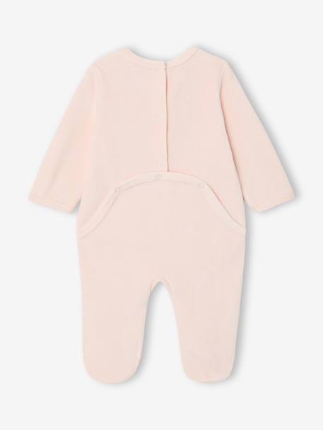 Set van 2 pyjama's baby meisjes fluweel / velours rozen - vertbaudet enfant 