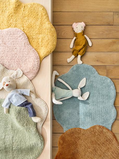 Badstof mat voor babykamer ecru+kaneel+roze (poederkleur)+saliegroen - vertbaudet enfant 