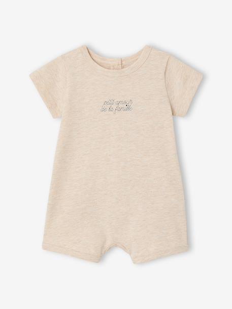 Babypakje met 2 combishorts van biologisch katoen gemêleerd beige - vertbaudet enfant 