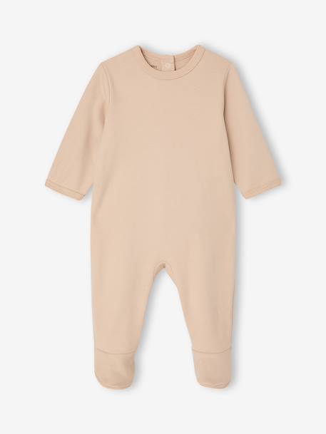 Set van 3 pyjama's baby van biologisch katoen beige+ecru+saliegroen - vertbaudet enfant 